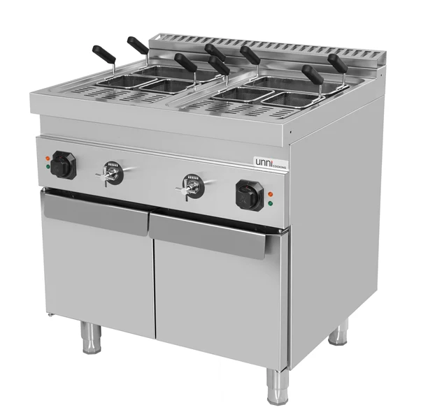 Cuiseur à pâtes électrique sur meuble 2 cuves 18 L - 18 kW - 400 V - L 800 x P 700 x H 850 mm - Unninox