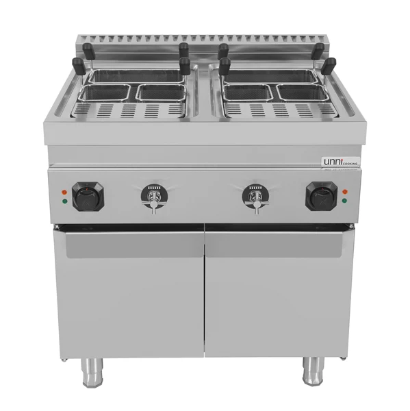Cuiseur à pâtes électrique sur meuble 2 cuves 18 L - 18 kW - 400 V - L 800 x P 700 x H 850 mm - Unninox