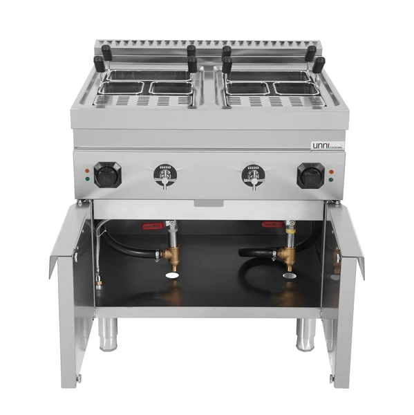 Cuiseur à pâtes électrique sur meuble 2 cuves 18 L - 18 kW - 400 V - L 800 x P 700 x H 850 mm - Unninox