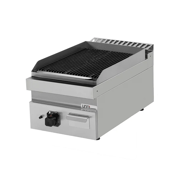 Grill pierre de lave gaz à poser - 9 kW - P 700 x H 300 mm - Unninox