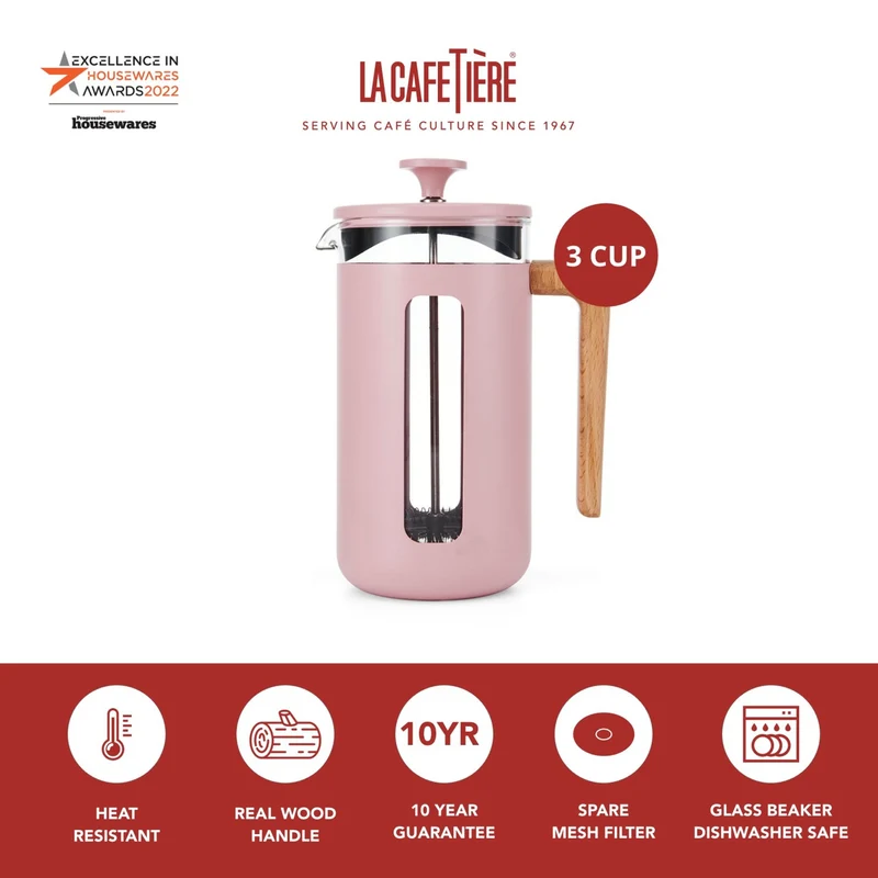 Cafetière à Piston PISA Pink 3 Tasses – Kitchen Craft