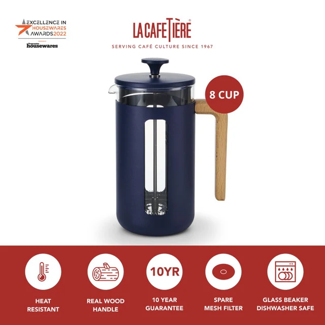 Cafetière à Piston PISA Navy 8 Tasses – Kitchen Craft