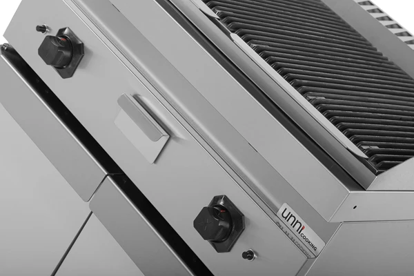 Grill pierre de lave gaz sur meuble - 18 kW - L 800 x P 700 x H 850 mm - Unninox