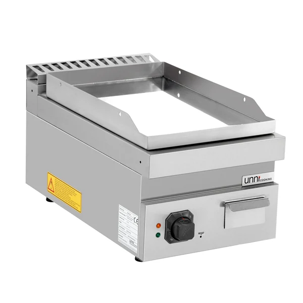 Plancha électrique à poser - plaque chromée - 4,5 kW - L 400 x P 700 x H 300 mm - Unninox