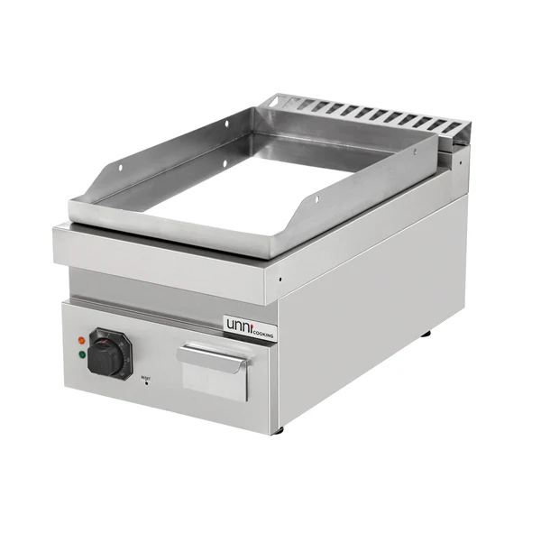 Plancha électrique à poser - plaque chromée - 4,5 kW - L 400 x P 700 x H 300 mm - Unninox