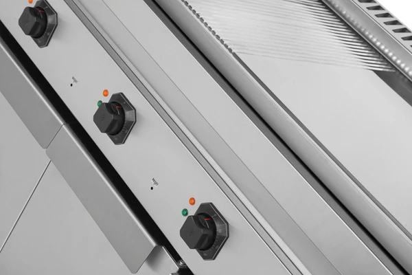 Plancha électrique sur meuble 3 zones - plaque lisse et rainurée chromée - 9 kW - L 1200 x P 700 x H 850 mm - Unninox
