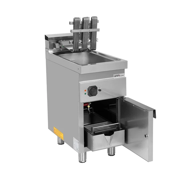 Friteuse électrique sur meuble 1 cuve 10 L - L 400 x P 700 x H 850/900 mm - 9 kW 400 V - Unninox