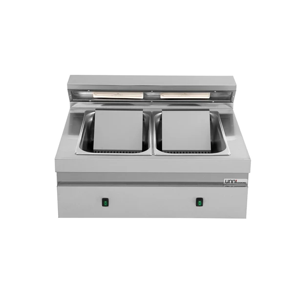 Chauffe-frites électrique à poser 2 x GN 1/1 - L 800 x P 700 x H 300 mm - 2 kW 230 V - Unninox