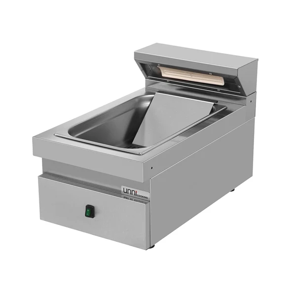 Chauffe-frites électrique à poser 1 x GN 1/1 - L 400 x P 700 x H 300 mm - 1 kW 230 V - Unninox