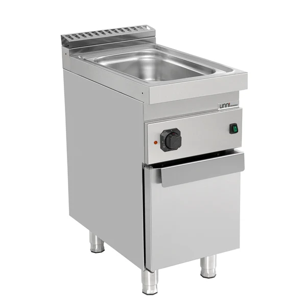 Bain-marie électrique sur meuble 1 cuve GN 1/1 - L 400 x P 700 x H 850/900 mm - 1,5 kW 230 V - Unninox