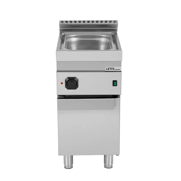Bain-marie électrique sur meuble 1 cuve GN 1/1 - L 400 x P 700 x H 850/900 mm - 1,5 kW 230 V - Unninox