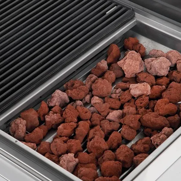 Grill pierre de lave gaz - L 1020 x P 650 x H 320 mm - 16,5 kW - Unninox
