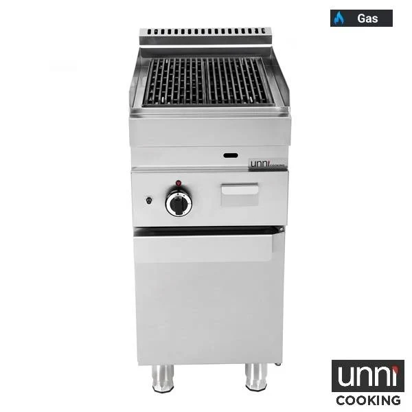 Grill pierre de lave gaz - L 400 x P 650 x H 320 mm - 5,5 kW - Unninox