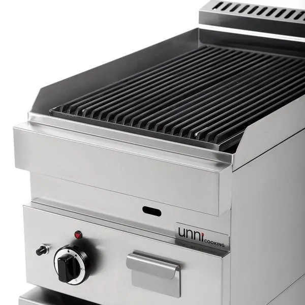 Grill pierre de lave gaz - L 400 x P 650 x H 320 mm - 5,5 kW - Unninox