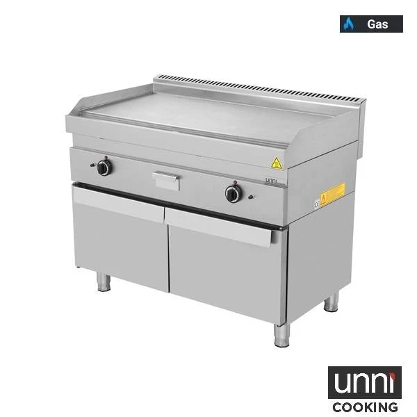 Plancha gaz lisse - L 1100 x P 650 x H 320 mm - 12 kW - Unninox