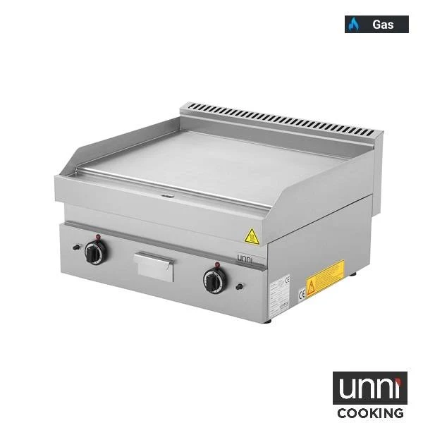 Plancha gaz lisse - L 700 x P 650 x H 320 mm - 11,5 kW - Unninox