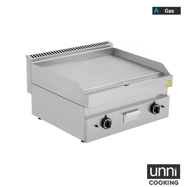 Plancha gaz lisse - L 700 x P 650 x H 320 mm - 11,5 kW - Unninox