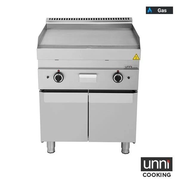 Plancha gaz lisse - L 700 x P 650 x H 320 mm - 11,5 kW - Unninox