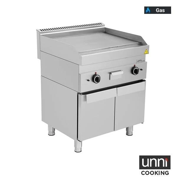 Plancha gaz lisse - L 700 x P 650 x H 320 mm - 11,5 kW - Unninox