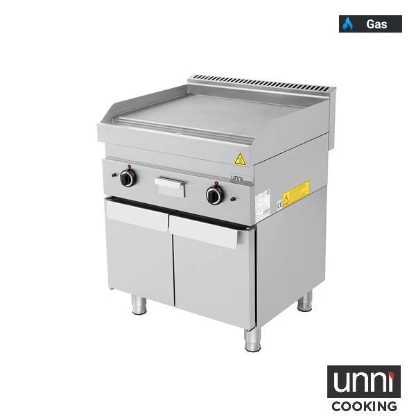 Plancha gaz lisse - L 700 x P 650 x H 320 mm - 11,5 kW - Unninox
