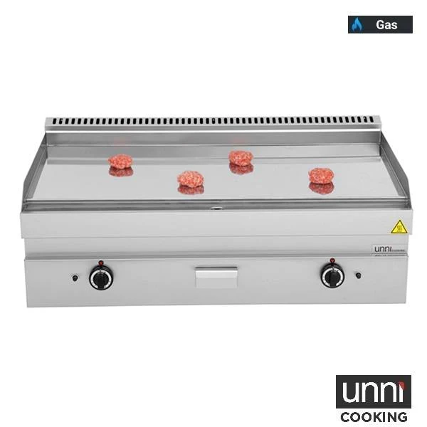 Plancha gaz chrome 12 kW - L 1100 x P 650 x H 320 mm - Unninox