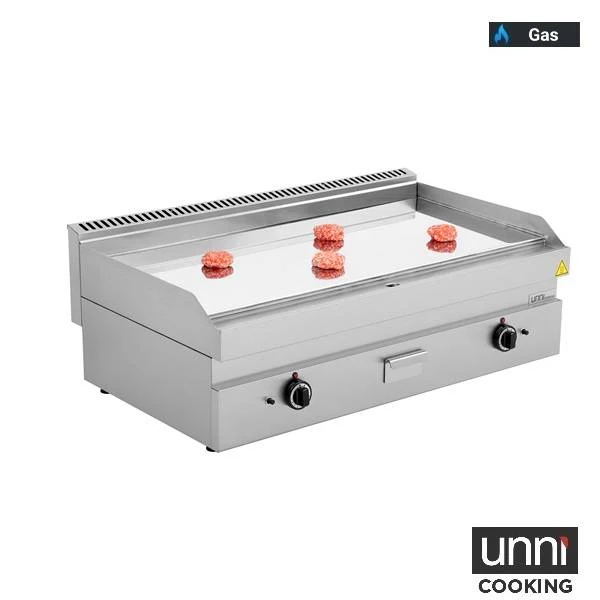 Plancha gaz chrome 12 kW - L 1100 x P 650 x H 320 mm - Unninox