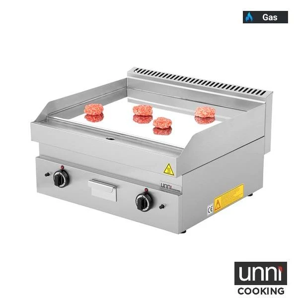 Plancha gaz chrome 11,5 kW - L 700 x P 650 x H 320 mm - Unninox