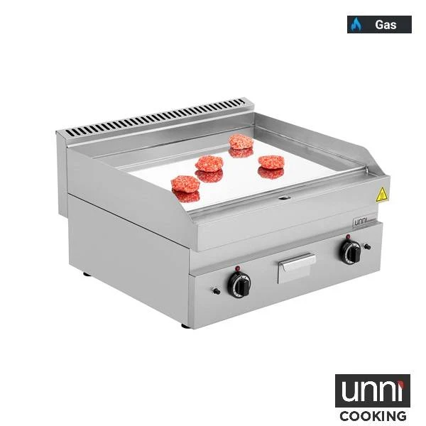 Plancha gaz chrome 11,5 kW - L 700 x P 650 x H 320 mm - Unninox