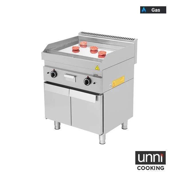 Plancha gaz chrome 11,5 kW - L 700 x P 650 x H 320 mm - Unninox
