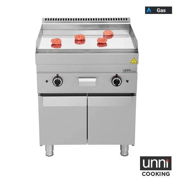 Plancha gaz chrome 11,5 kW - L 700 x P 650 x H 320 mm - Unninox