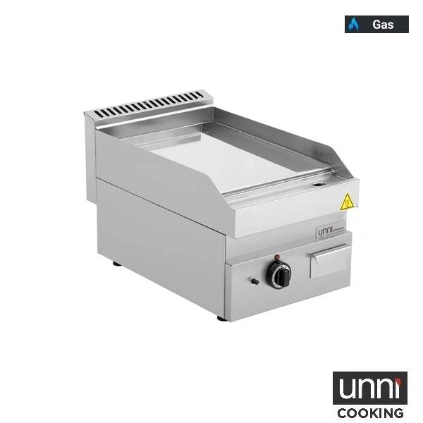 Plancha gaz chrome 5,7 kW - L 400 x P 650 x H 320 mm - Unninox
