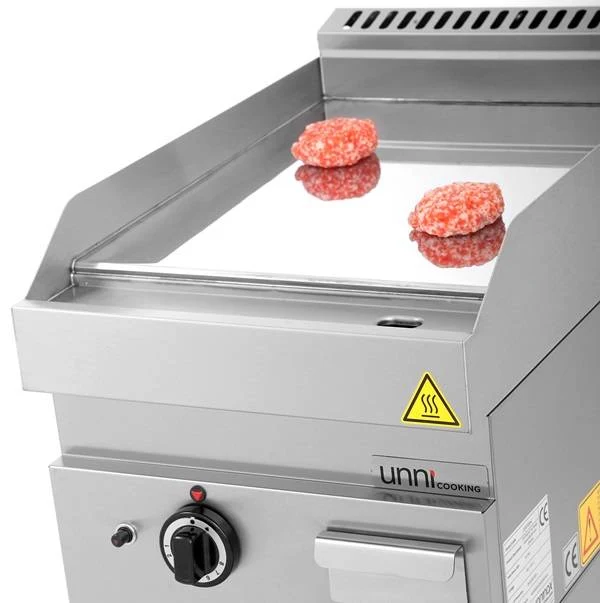 Plancha gaz chrome 5,7 kW - L 400 x P 650 x H 320 mm - Unninox