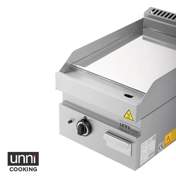 Plancha gaz chrome 5,7 kW - L 400 x P 650 x H 320 mm - Unninox