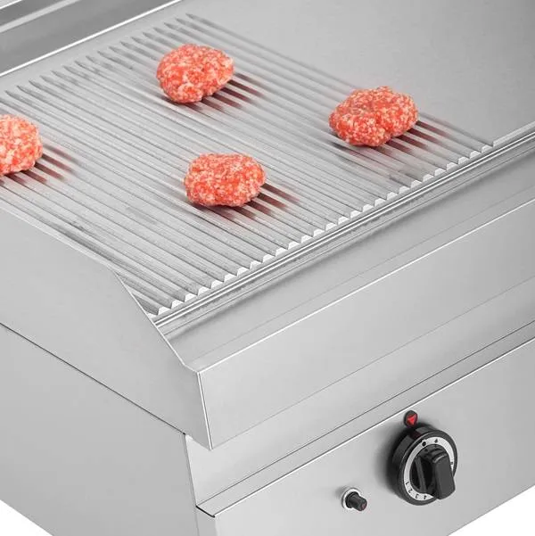 Plancha gaz 1/3 rainurée 2/3 lisse 12 kW - L 1100 x P 650 x H 320 mm - Unninox