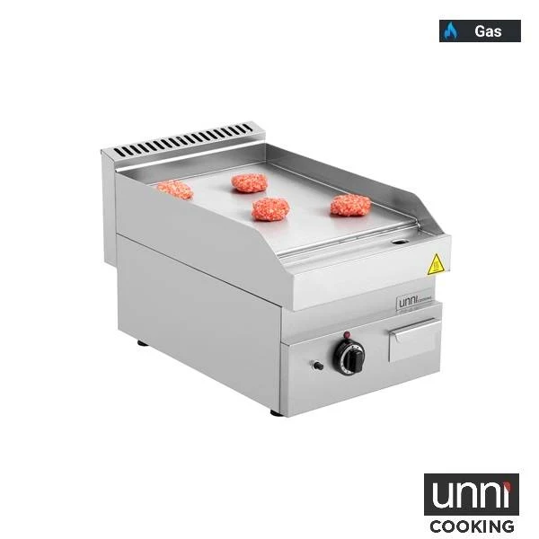 Plancha gaz lisse 5,7 kW - L 400 x P 650 x H 320 mm - Unninox