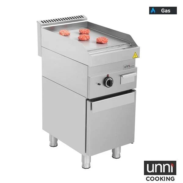 Plancha gaz lisse 5,7 kW - L 400 x P 650 x H 320 mm - Unninox