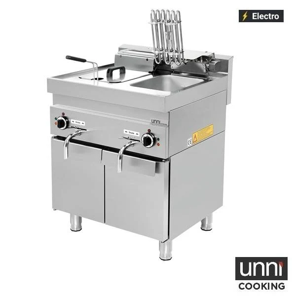 Friteuse électrique 2 cuves 2 x 10 L 15 kW 400 V - L 700 x P 650 x H 320 mm - Unninox