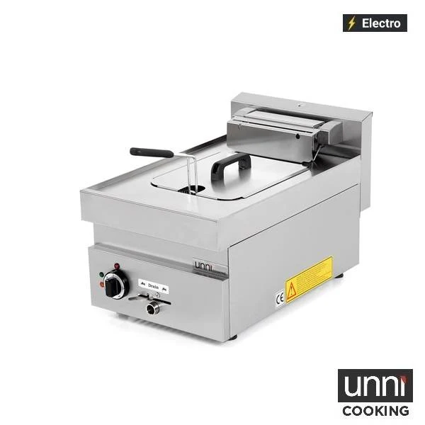 Friteuse électrique 1 cuve 10 L 7,5 kW 400 V - L 400 x P 650 x H 320 mm - Unninox