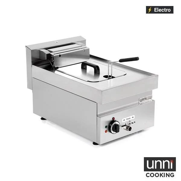 Friteuse électrique 1 cuve 10 L 7,5 kW 400 V - L 400 x P 650 x H 320 mm - Unninox
