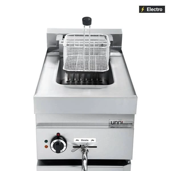 Friteuse électrique 1 cuve 10 L 7,5 kW 400 V - L 400 x P 650 x H 320 mm - Unninox