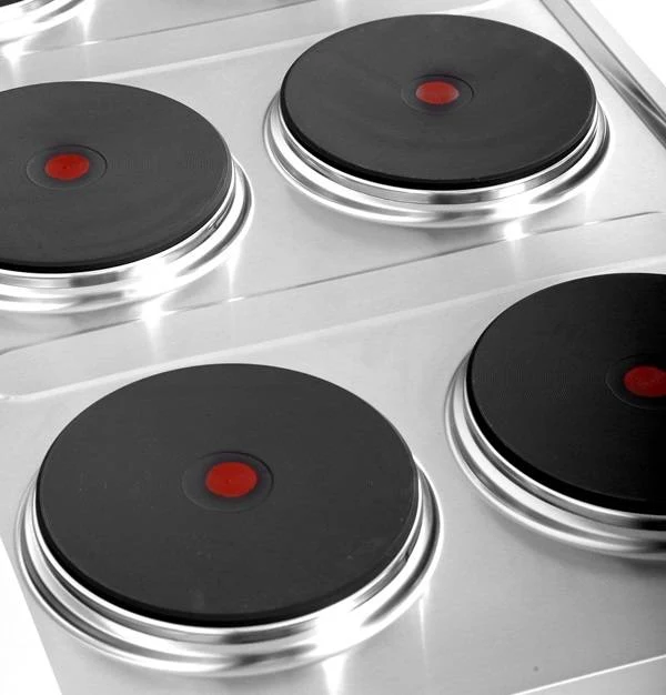 Fourneau électrique 6 plaques fonte 15,6 kW 400 V - L 1100 x P 650 x H 320 mm - Unninox