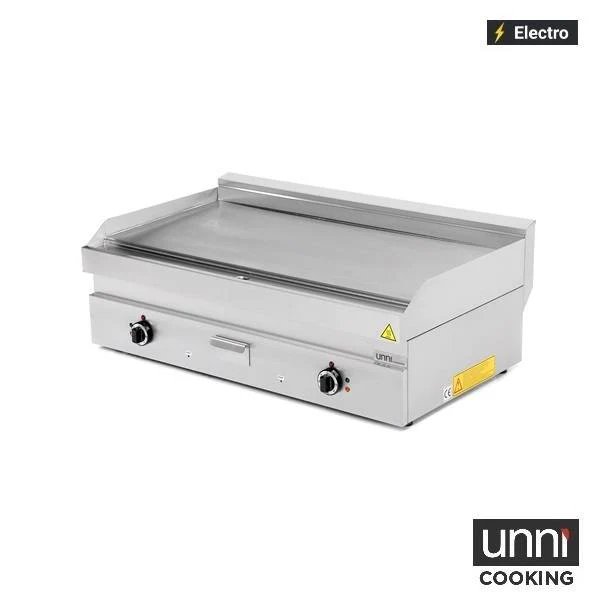 Plancha électrique lisse 13,5 kW 400 V - L 1100 x P 650 x H 320 mm - Unninox