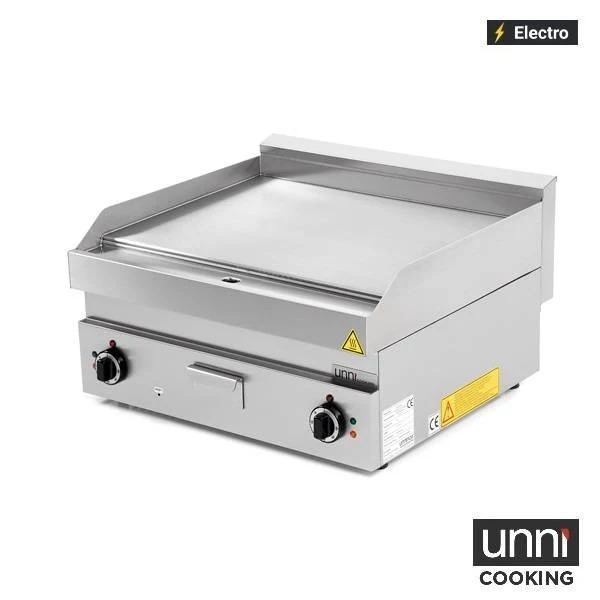 Plancha électrique lisse 9 kW 400 V - L 700 x P 650 x H 320 mm - Unninox