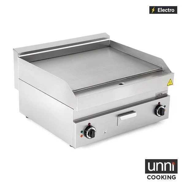 Plancha électrique lisse 9 kW 400 V - L 700 x P 650 x H 320 mm - Unninox