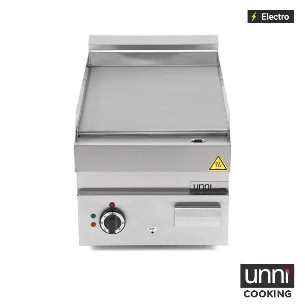 Plancha électrique lisse 4,5 kW 400 V - L 400 x P 650 x H 320 mm - Unninox