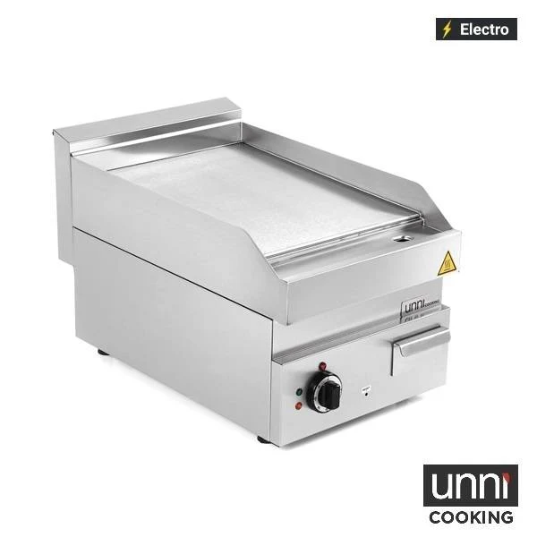Plancha électrique lisse 4,5 kW 400 V - L 400 x P 650 x H 320 mm - Unninox
