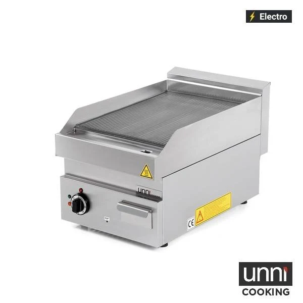 Plancha électrique rainurée 4,5 kW 400 V - L 400 x P 650 x H 320 mm - Unninox