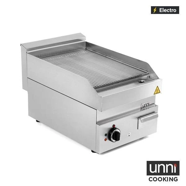 Plancha électrique rainurée 4,5 kW 400 V - L 400 x P 650 x H 320 mm - Unninox