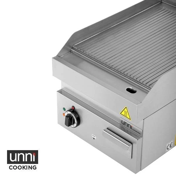 Plancha électrique rainurée 4,5 kW 400 V - L 400 x P 650 x H 320 mm - Unninox