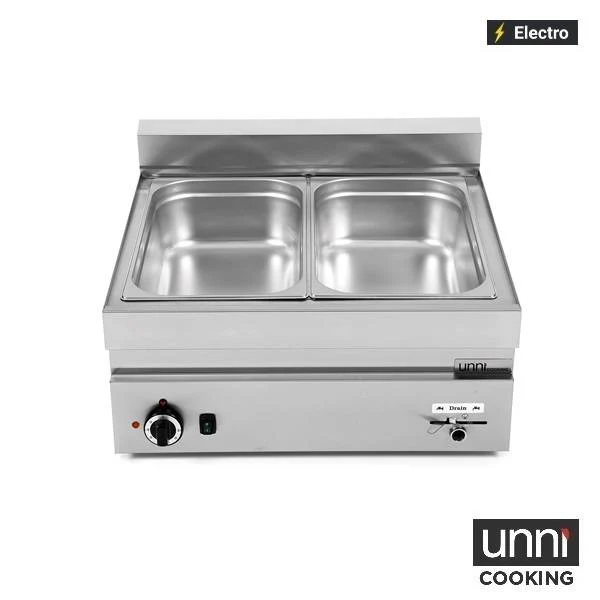 Bain-marie électrique 2 x GN 1/1 2,4 kW - L 700 x P 650 x H 300 mm - Unninox